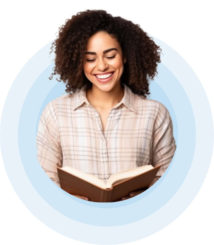 Woman reading a book