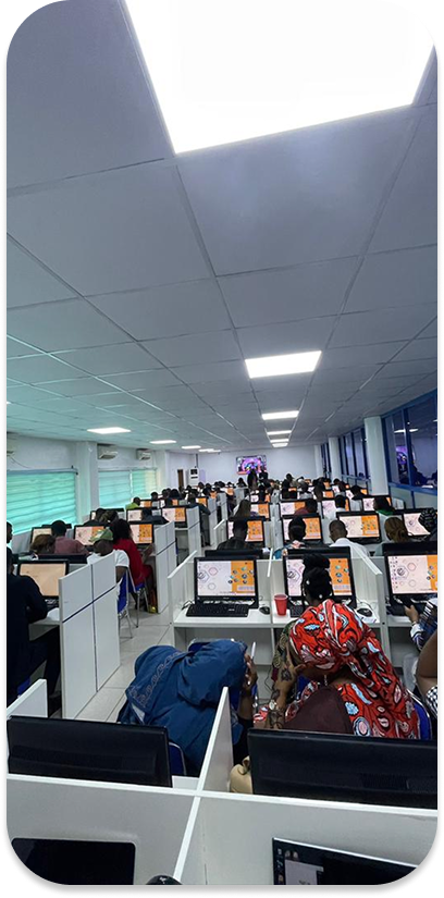 Computer Training Room with Students